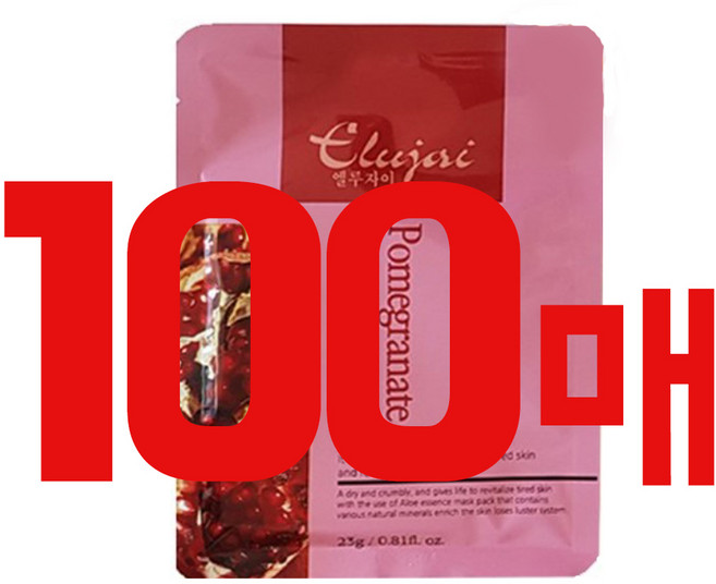 엘루자이 프리미엄 석류 보습영양 마스크팩 23g x 100매, 1개, 1박스
