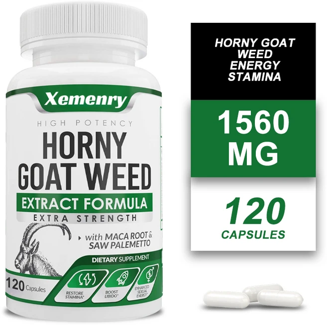 음양곽(Horny Goat Weed) 남성 건강 테스토스테론 부스터 에너지 및 지구력 향상, 2개, 120정 - 쿠팡