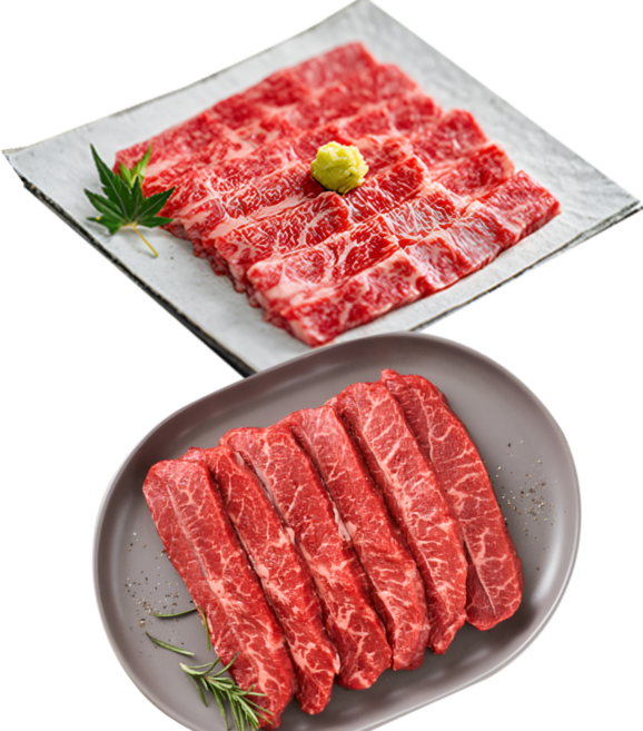 [빌리푸드] 청정 수입 소고기 안창살300g+부채살200g 구이용, 1세트, 500g