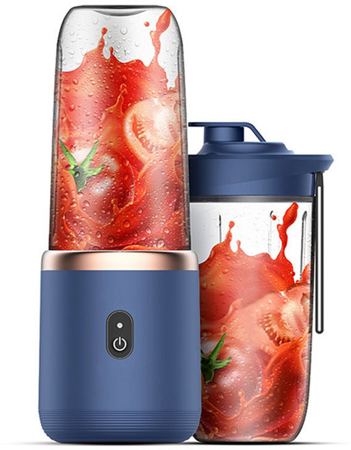 LOVFIR 믹서기 대용량 저소음 원터치 휴대용 무선 충전 미니 믹서기, 블루, 블루