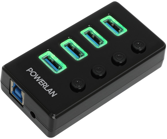 USB멀티허브3.0 충전겸용 4포트 유전원 어댑터 분배기 노트북 PC확장 프린터 마우스 키보드 메모리 연결, 1개