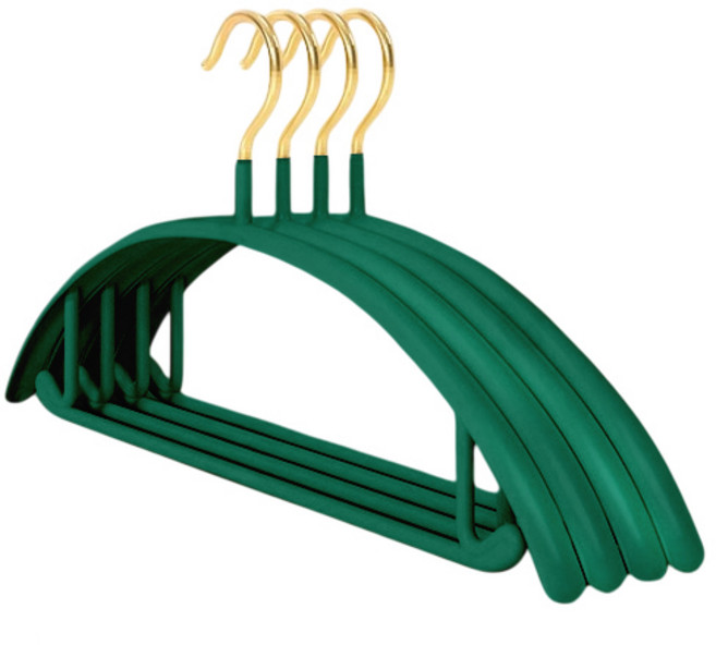 메종드리빙 흘러내림없는 논슬립 실리콘 코팅 골드훅 고급형 어깨 뿔 방지 옷걸이, 20개, 그린
