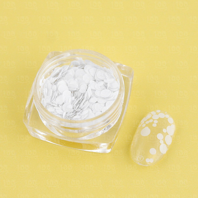 백억언니 원형믹스 스팽글 네일글리터 아트재료, 1개, 화이트(G184)