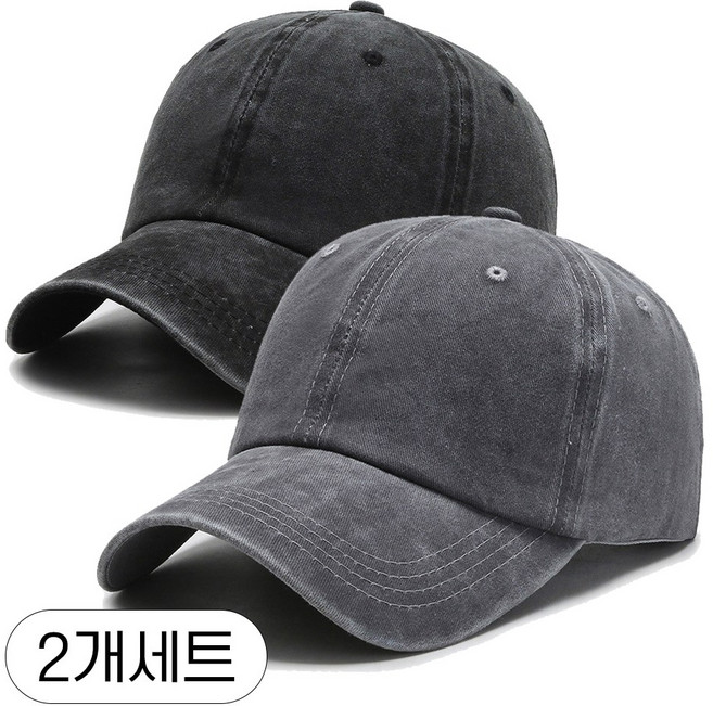 미다미 [1+1] 빈티지 워싱 남녀공용 베이직 대두 볼캡