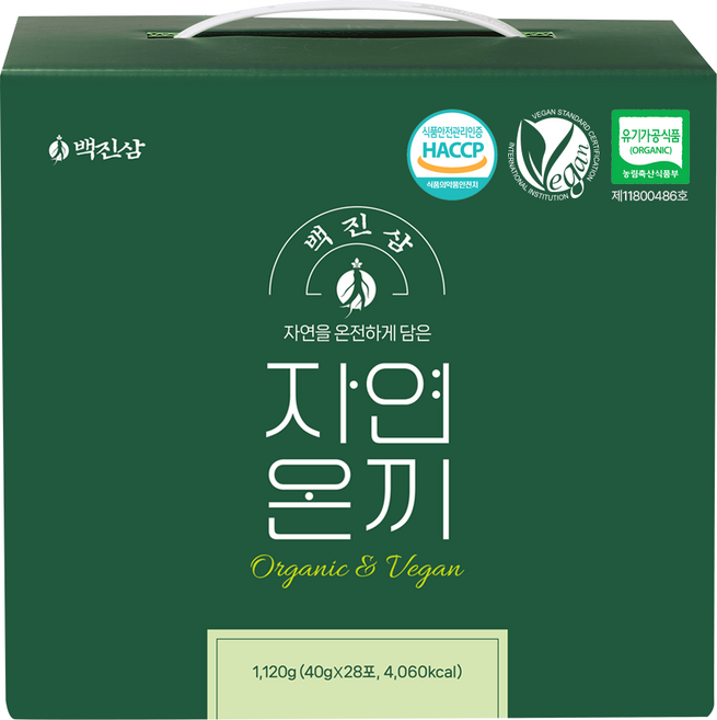 백진삼 자연온끼 프리미엄 유기농 생식 식사대용 선식, 1.12kg, 1박스