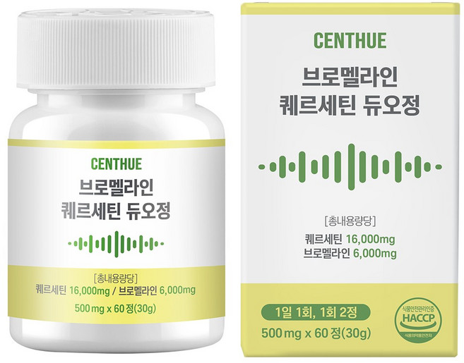 센트휴 브로멜라인 퀘르세틴 듀오정, 1개, 60정