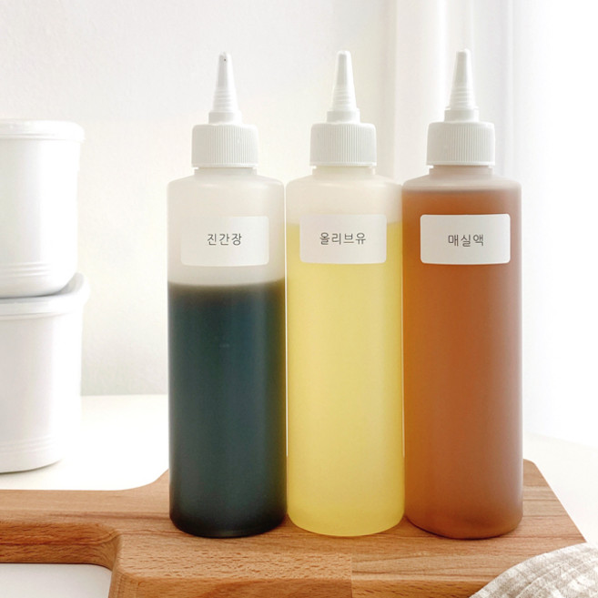 선베베 뾰족 오일병 간장병 샐러드소스병 양념병, 화이트캡-500ml, 1개