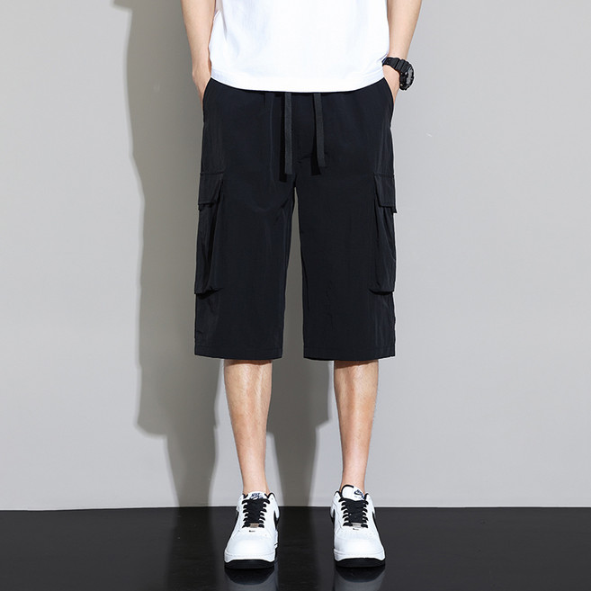 여름 남성 다용도 작업복 7부 바지 루즈핏 편안한 캐주얼 바지