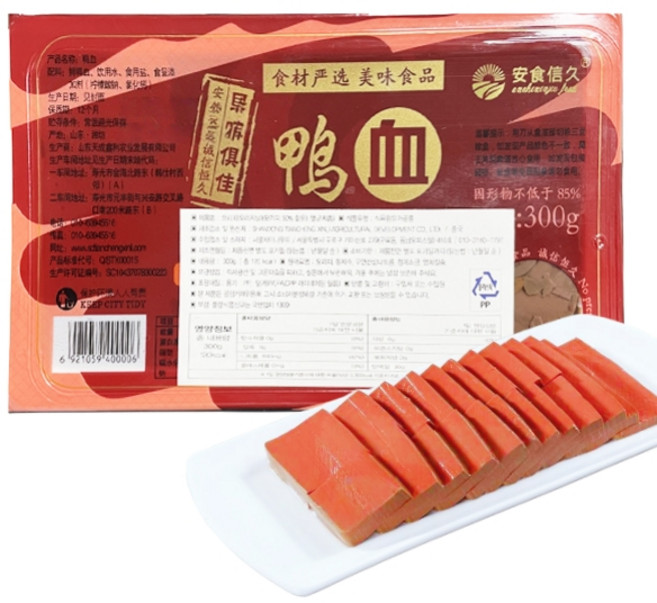 <중화국제>요리용 오리피 오리선지 Duck blood, 3개, 300g