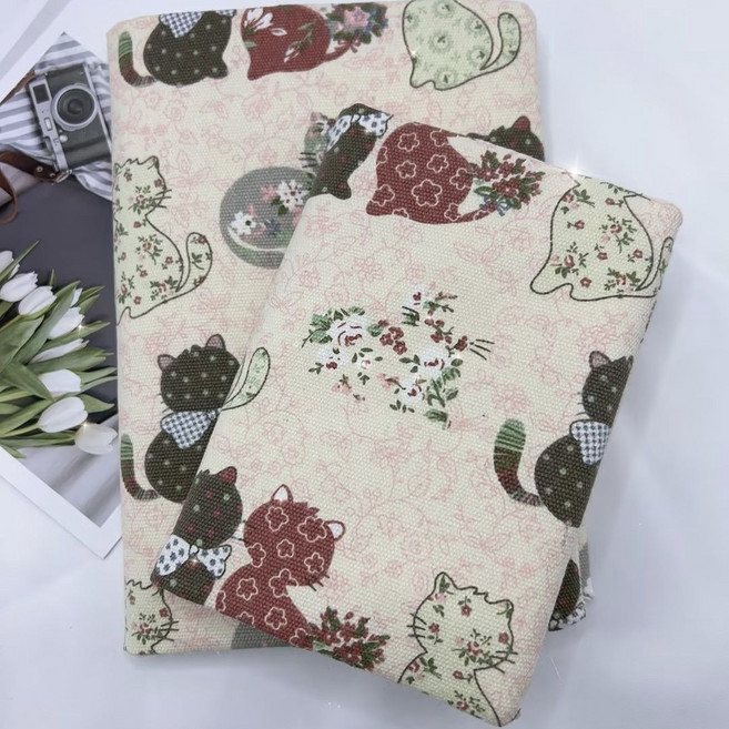 더담다 A5 패브릭 수제 북커버 책커버, 1개, 캣츠