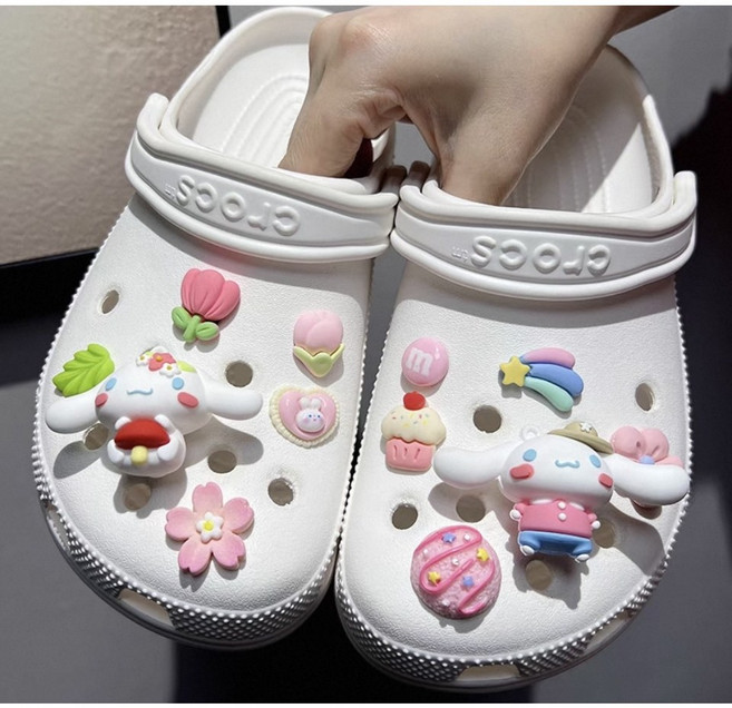 10~12 ps 산리오 실내화 슬리퍼 파츠 지비츠 악세사리 신발꾸미기, 1세트, 시나모롤 Flower 12개