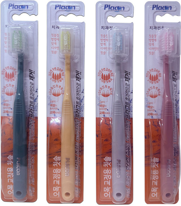 플라콘 오목 교정용 칫솔 4개/프라그제거 향균효과 교정치아, 4개입, 1개
