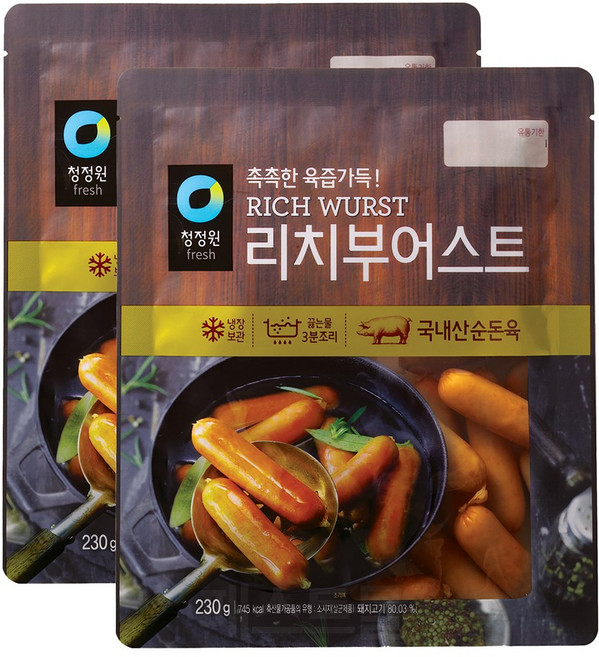 청정원 리치부어스트 오리지날, 460g, 1세트