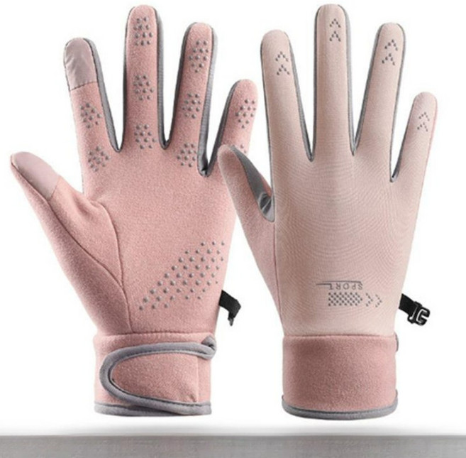 겨울테니스장갑 미끄럼방지 방한 배드민턴 장갑 여성 핑크, 1개, 01. 여성 핑크