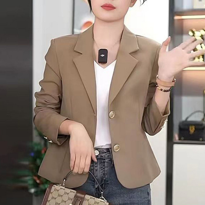 FANSYLI 여성 숏 정장 코트 봄 가을 슬림 정장 재킷 패션 캐주얼 오피스 통근 정장 상의 W2601J22