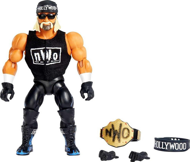 Mattel WWE 슈퍼스타 액션 피규어 및 액세서리 시리즈 1 \"할리우드\" 헐크 호건 레트로 수집품 교체 가능한 손 포함 145173, Mattel WWE 슈퍼스타 액션 피규어 및 액세서리,