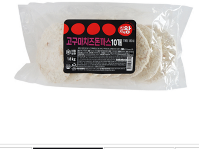 식자재왕 고구마치즈등심돈까스 180g, 1.8kg, 1개