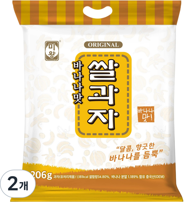 미왕 바나나맛 쌀과자, 206g, 2개