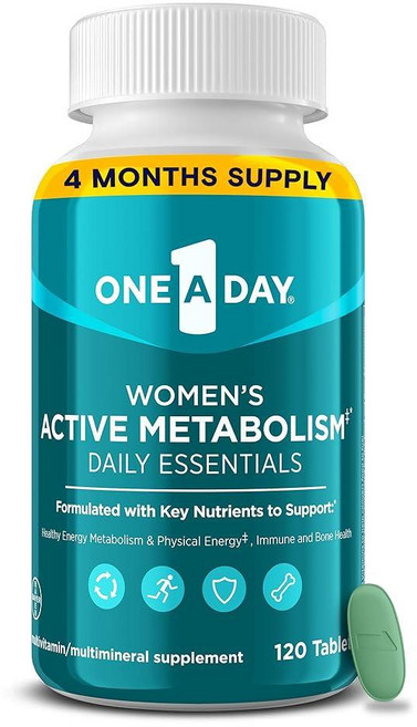 원어데이 여성 액티브 메타볼리즘 데일리 에센셜 멀티비타민 타블렛 ONE A DAY Women's Active Metabolism, 120정, 1개