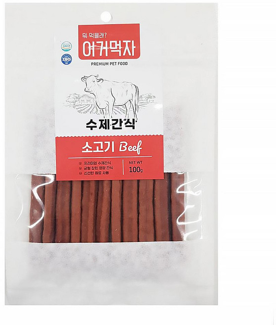 이거먹자 강아지 고양이 겸용 수제 스틱간식 3종 혼합 100g x 3개, 소고기, 2개