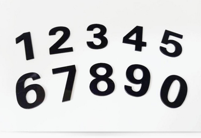 문자 도어사인 가구 입체 글자 / 넘버 숫자 0-9 보관함 이니셜 아크릴번호 30mm 스티커 신발장 사물함 글씨, 1개