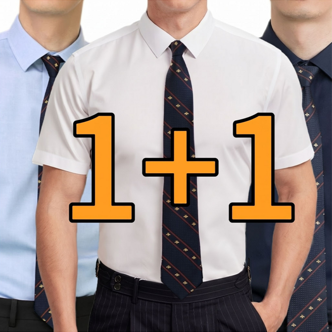 maomaodian 2장 세트 남성용 반팔 셔츠 스탠다드 링클프리 반팔 와이셔츠 정장 셔츠 작업복