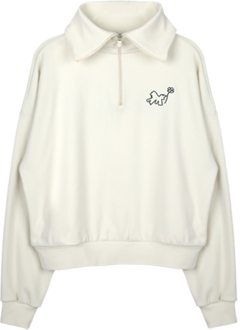 [투엘라] 여성 하이넥 기모 하프 집업티_러플 고밀도 투웨이 하이넥 카라넥 빅사이즈 골프 스포츠 긴팔 집업 티셔츠