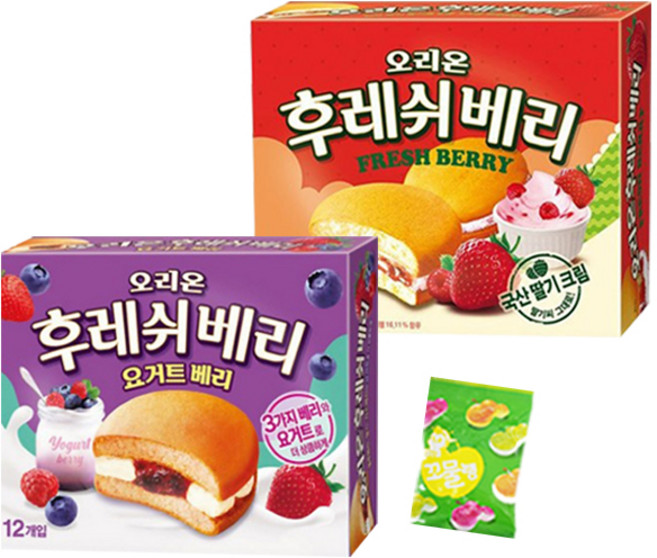 오리온 후레쉬베리 요거트베리 + 딸기크림 336g +사은품, 1세트