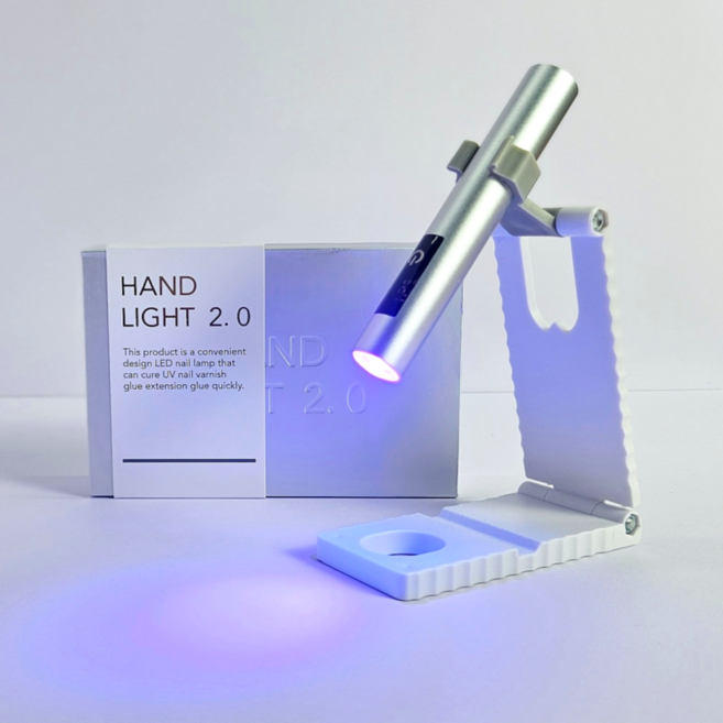 일리마 미니 젤네일램프 거치대 세트 LED UV 겸용 휴대용, 1개, 실버