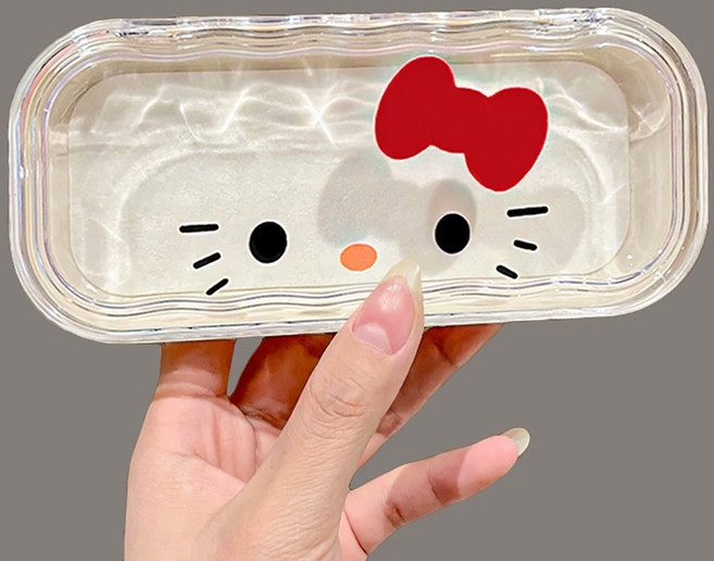 모든 리본 고양이 투명 안경케이스 캐릭터 하드케이스 안경집 귀여운 파우치