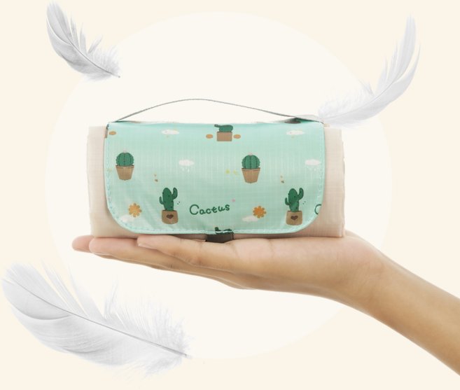 온다온 초소형 경량 피크닉매트 돗자리 미니 휴대 생활방수, 선인장S