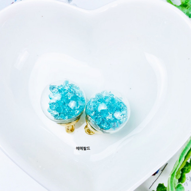 D.I.Y 유리볼 펜던트 악세사리장식 (2개), 에메랄드