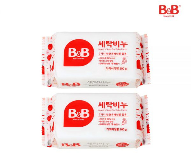 비앤비 아기 유아 의류 세탁 비누 아카시아/카모마일 200g 2개 (향선택), 카모마일1개+아카시아1개