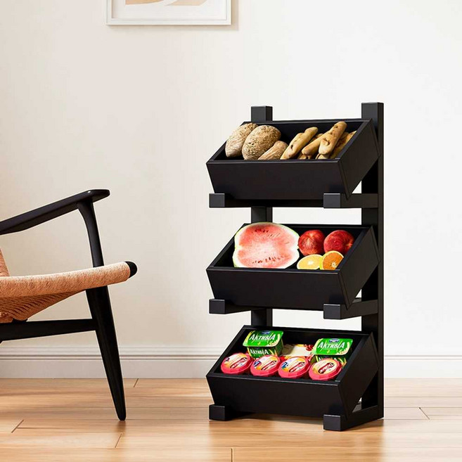 과일 진열대 우드 원목 선반 매대 야채 제과점 카페, 1개, 3.밀크커피컬러 2단
