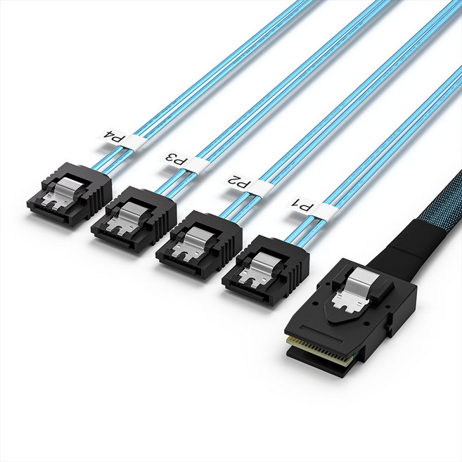 Mini SAS SFF-8087 TO 4P/SATA3.0 케이블/1M - 12Gbps 4분배 변환 사타케이블(대량 주문제작 가능), 500mm, 1개