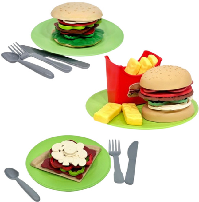 꼬마천사 나만의 햄버거 만들기 소꿉놀이 3종 세트, 1개