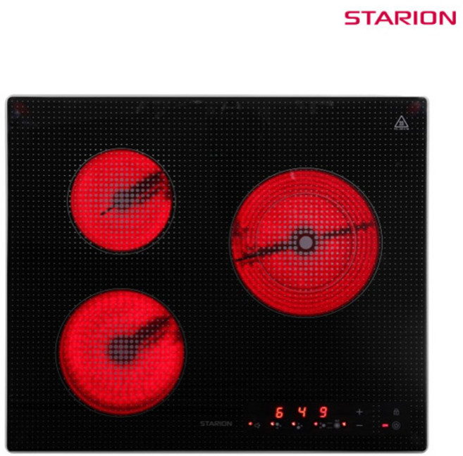 스타리온 하이라이트 3구 SE-JC642TKB 매립형 빌트인 전기쿡탑/모든 용기 사용가능