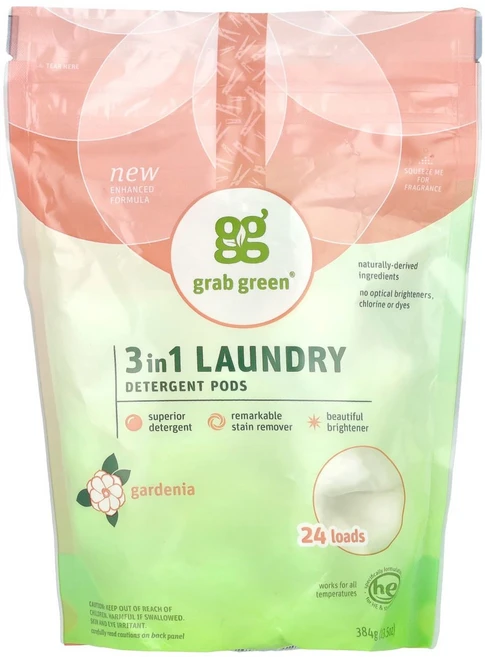 그랩그린 3in1 세탁세제캡슐 가드니아향 24회분 384g GGR-00312 - 쿠팡