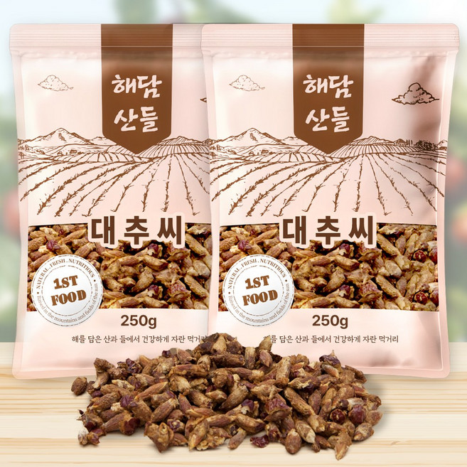 국내산 건조 대추씨 500g (250gX2봉) l 대추 차, 250g, 2개