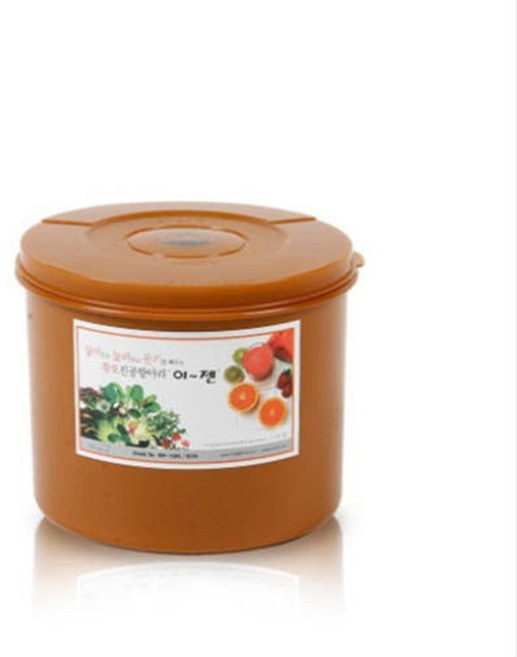 이젠 진공항아리 8리터 원형 누름통 황토 누름독 김치통, 8L, 1세트