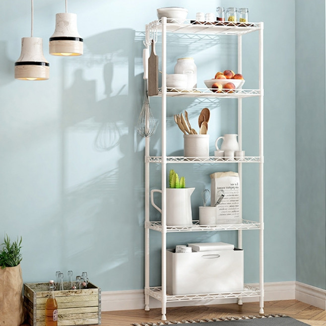 SPEEDBOX 다용도 튼튼한 철제 수납 선반 5단 55cm*30cm*150cm, 화이트