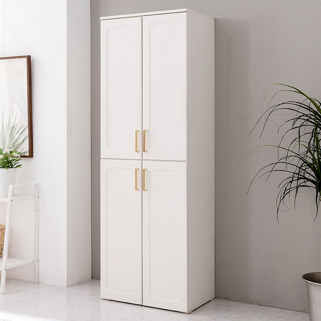 원스홈 더포크 600x1800 하이 양문 수납장 주방수납장, 화이트