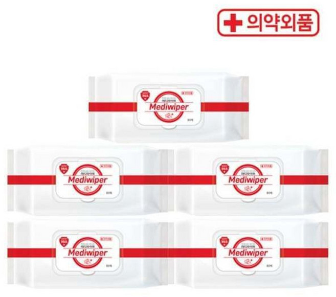 (의약외품)메디와이퍼 손소독티슈 80매 캡형 5개 x2/총 10개