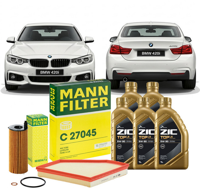 BMW 4시리즈 420i 16.01- F32 F33 F36 B48B20A 가솔린 엔진오일세트 만필터+지크탑, 차량 정보 확인하였습니다.