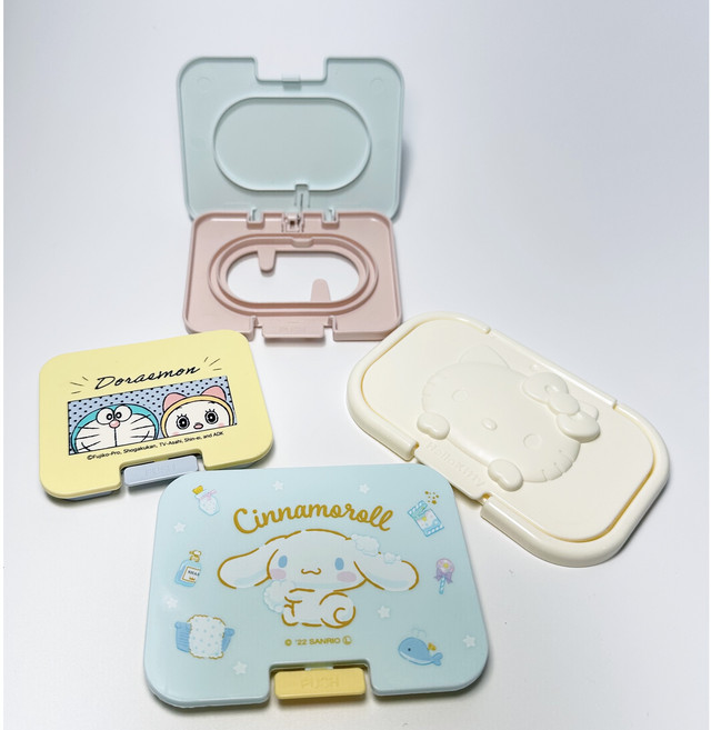 일본직수입 물티슈캡 탈부착물티슈캡 물티슈케이스 물티슈뚜껑 물티슈탭뚜껑, 1개, 산리오친구들(화이트)