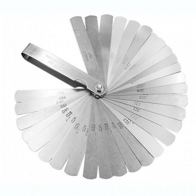 리타프로샵® 시크네스게이지 32장 세트 0.02mm-1mm 두께 측정 틈새 게이지 시크네스게이지 스키마 게이지 피엘러 게이지 정비 공구, 리타프로샵® 시크네스게이지 32장 세트 0.02mm-
