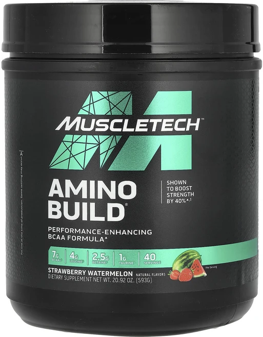 MuscleTech Amino Build 스트로베리 워터멜론 맛 593g(20.92oz), MuscleTechAminoBuild스트로베리워터멜론맛, 593g, 1개 - 쿠팡