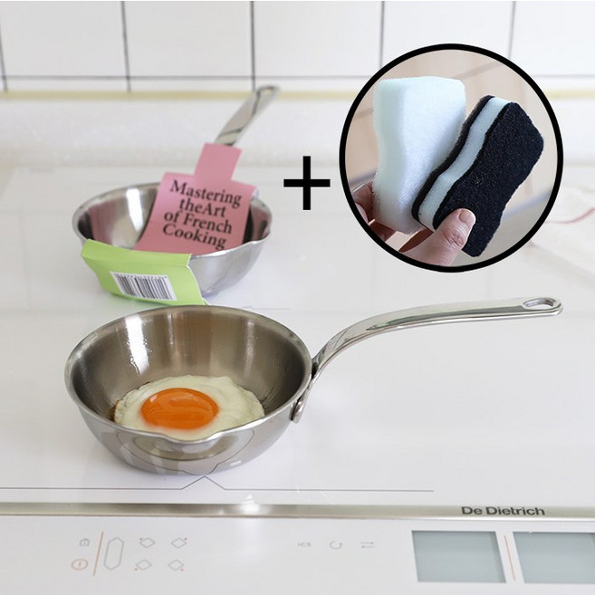 동그리부엌 스텐 304 미니 프라이팬 소스팬 12cm 통3중, 1개