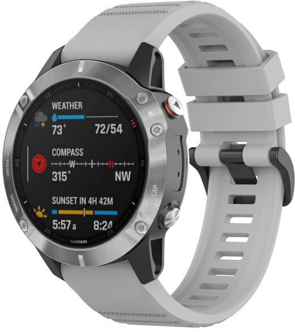 【矽膠錶帶】適用 Garmin Approach S70 42mm 快拆 錶帶寬度 20mm, 1個, 灰色