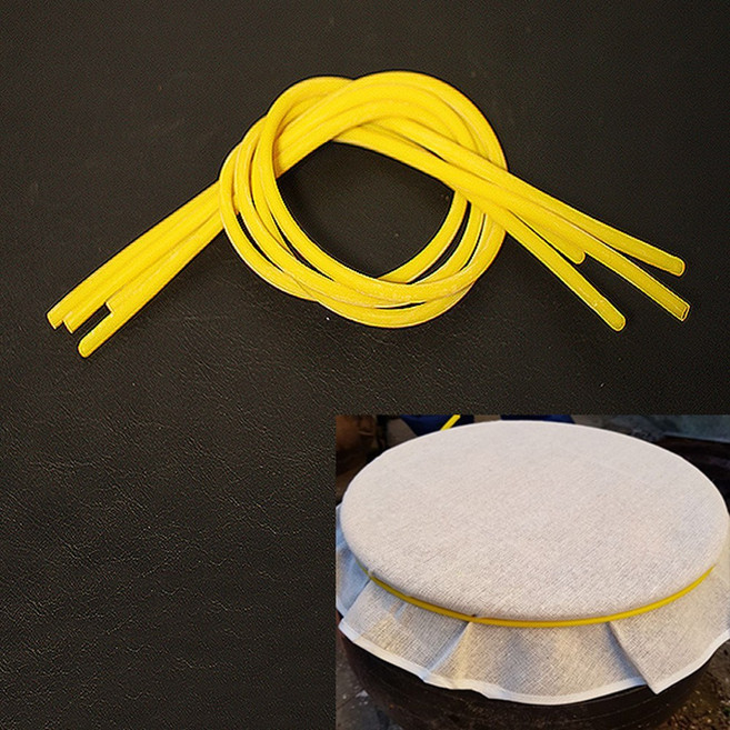 행복한농부 라텍스 고무줄(4입), 노랑색, 1세트